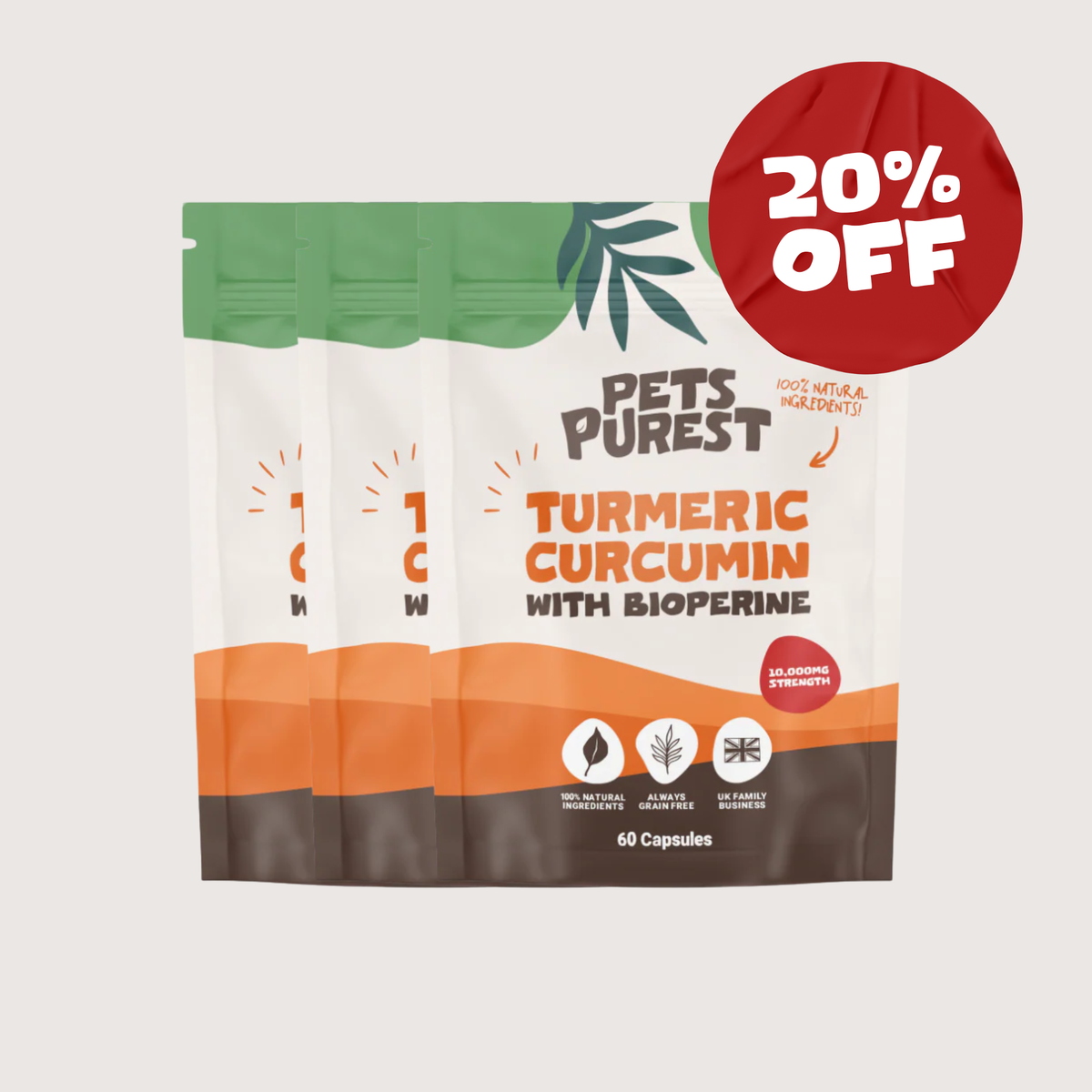 Natural Turmeric Curcumin | 3 Pack Bundle