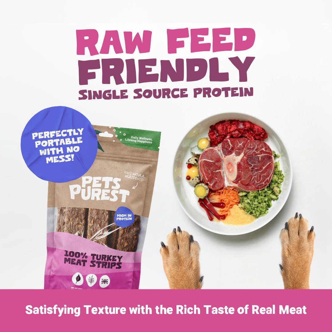 100% Natural Turkey Meat Strips for Dogs | 100g