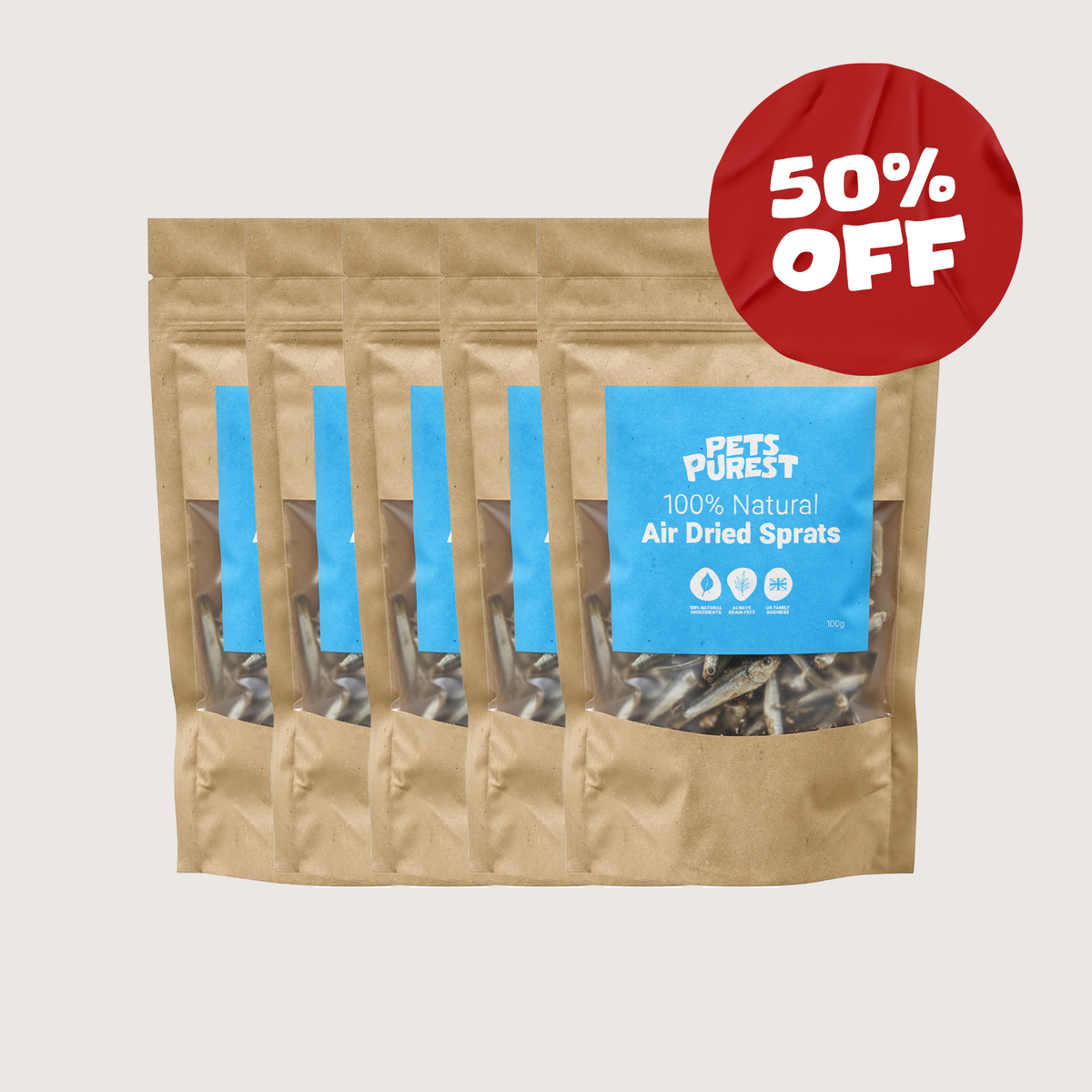 100% Natural Dried Sprats | 5 Pack Bundle