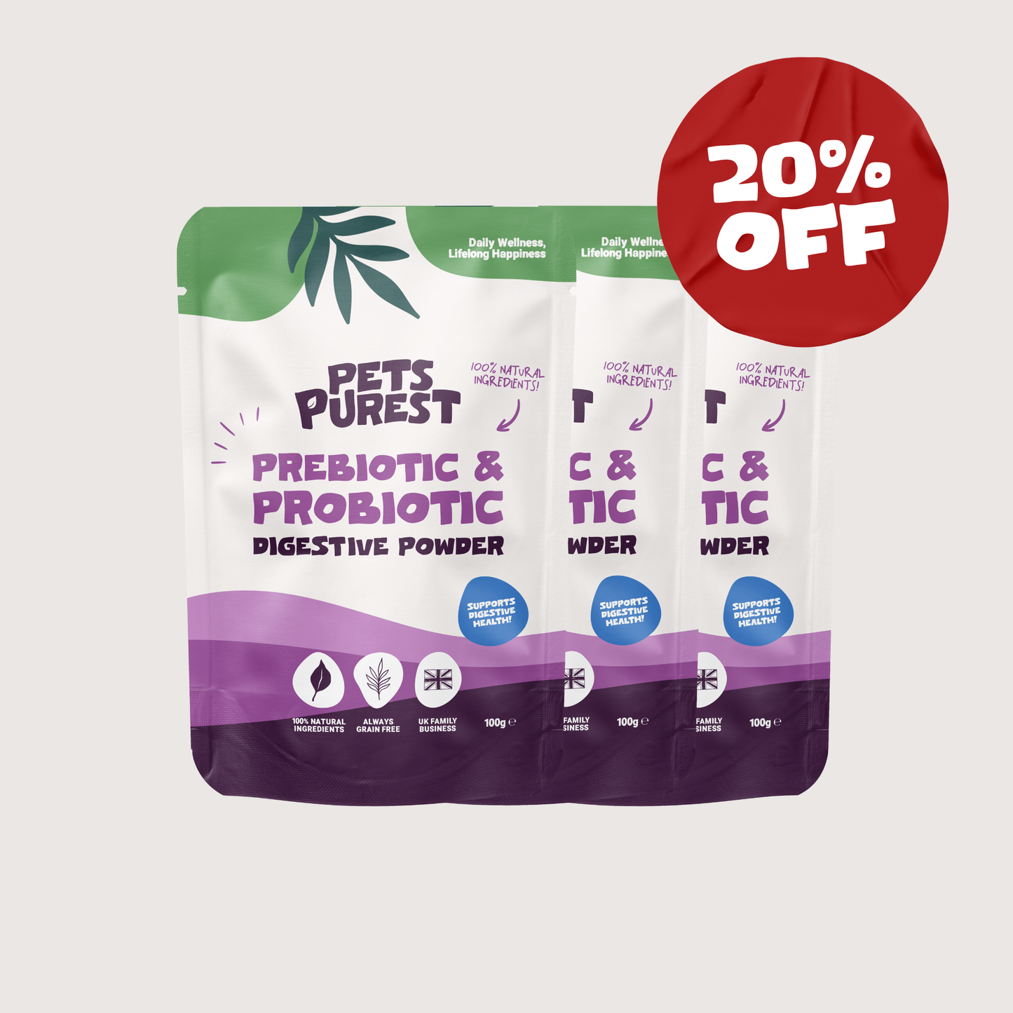 Natural Pre & Probiotic Powder | 3 Pack Bundle