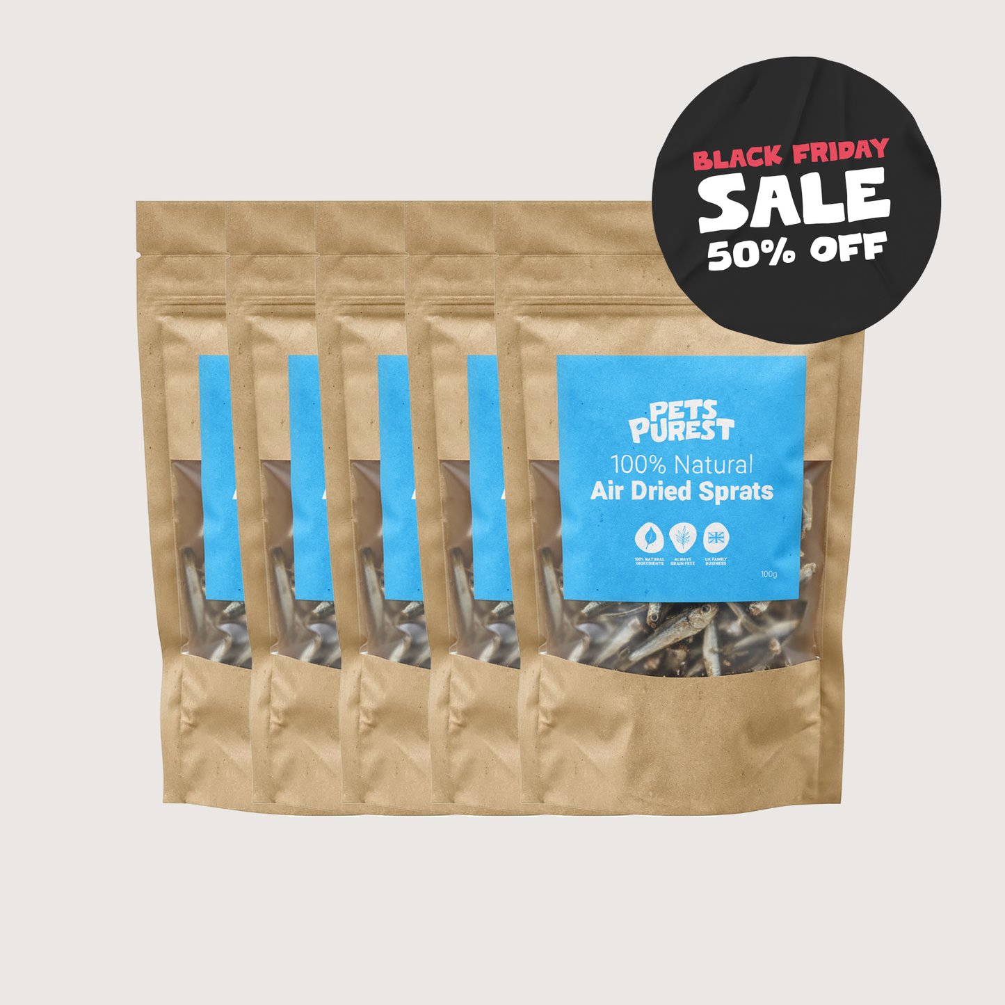 100% Natural Dried Sprats | 5 Pack Bundle