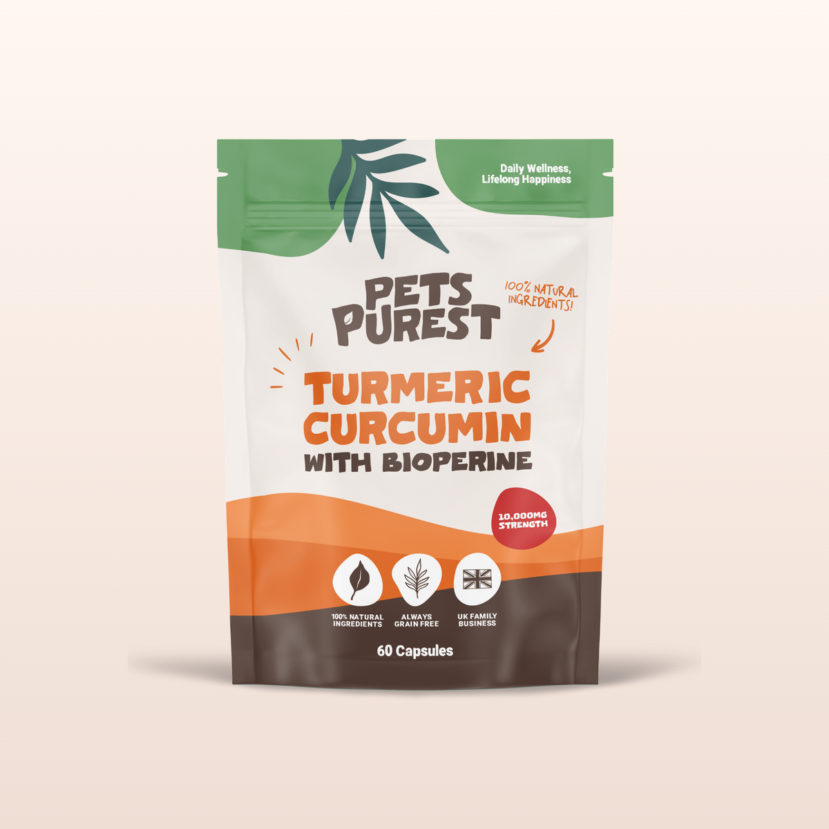 Natural Turmeric Curcumin for Dogs & Cats | 60 Capsules