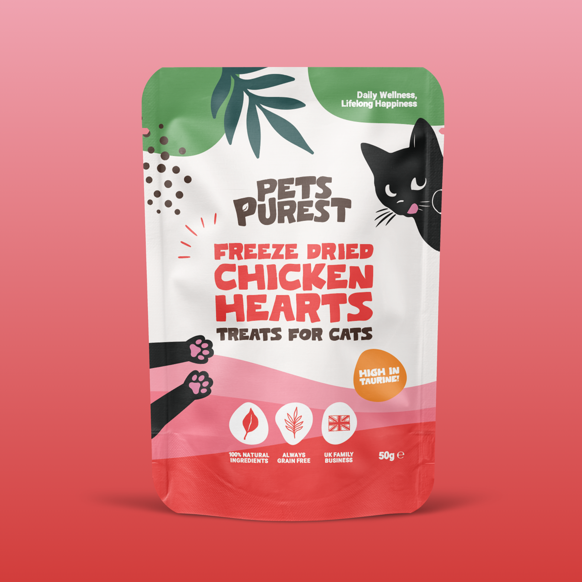Freeze-Dried Chicken Hearts for Cats | 50g