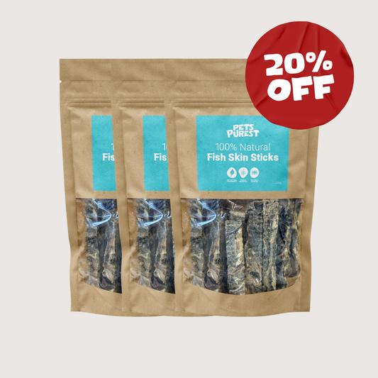 100% Natural Fish Skin Sticks | 3 Pack Bundle