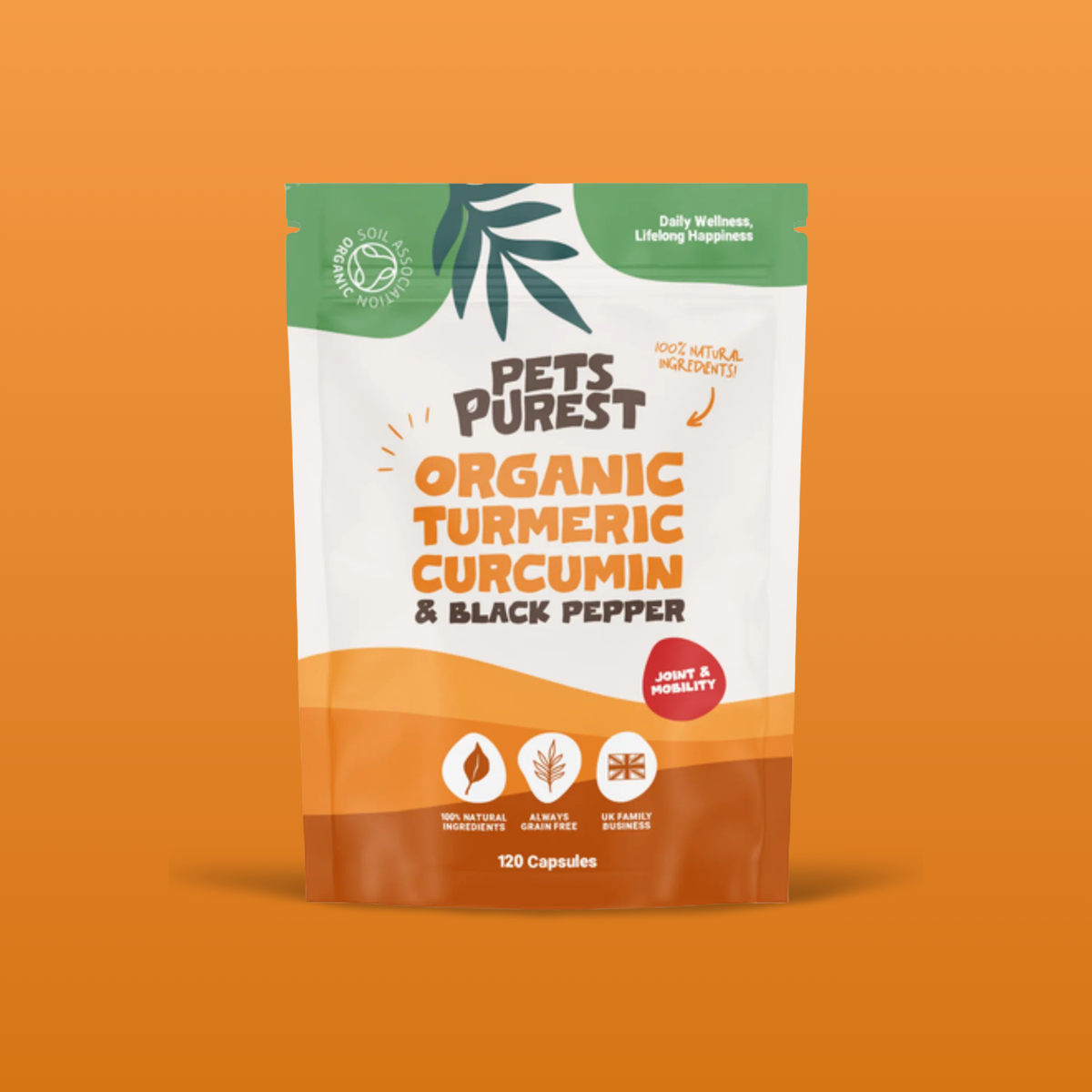 Organic Turmeric Curcumin & Black Pepper for Dogs and Cats | 120 Capsules