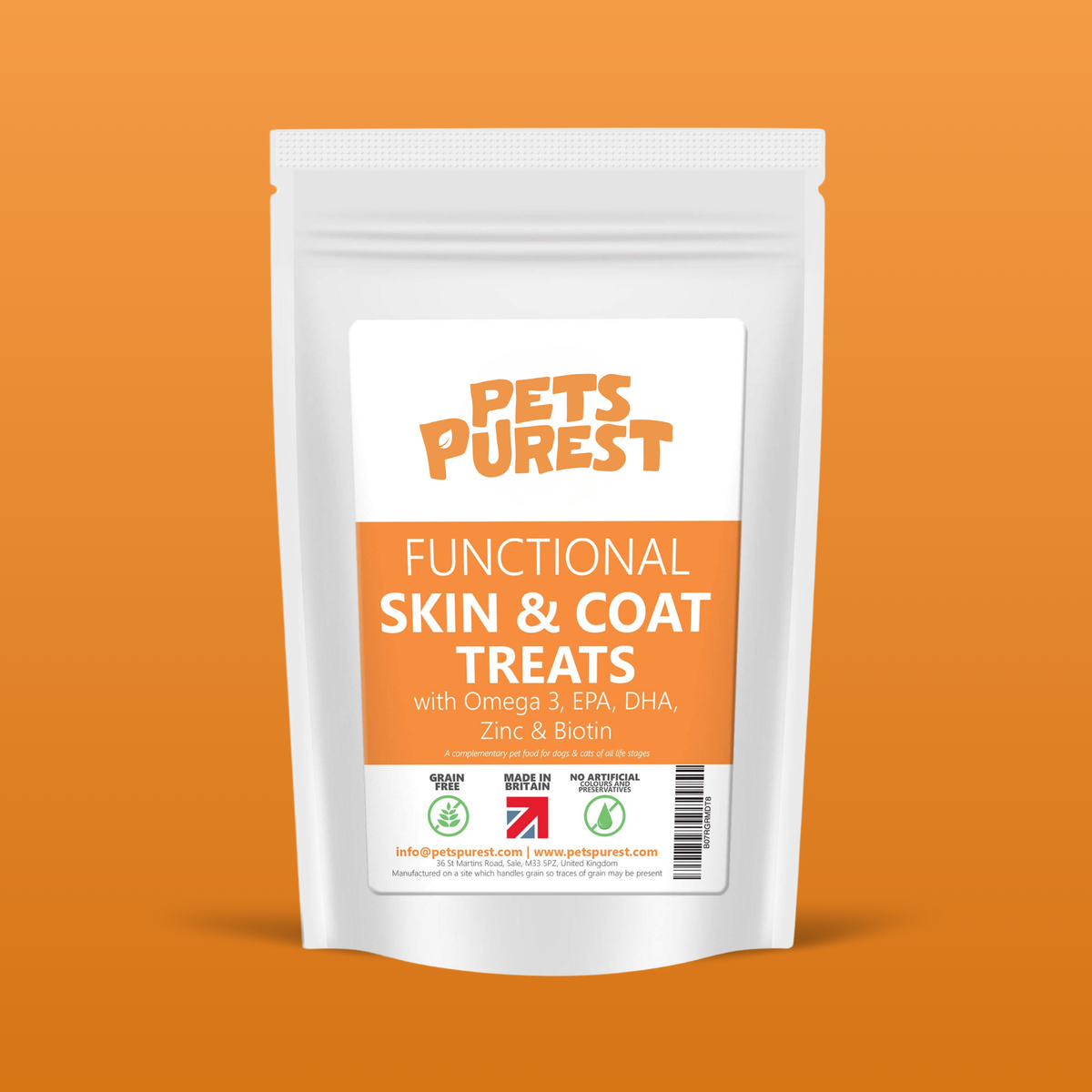 100% Natural Grain Free Skin & Coat Premium Treats | 70g