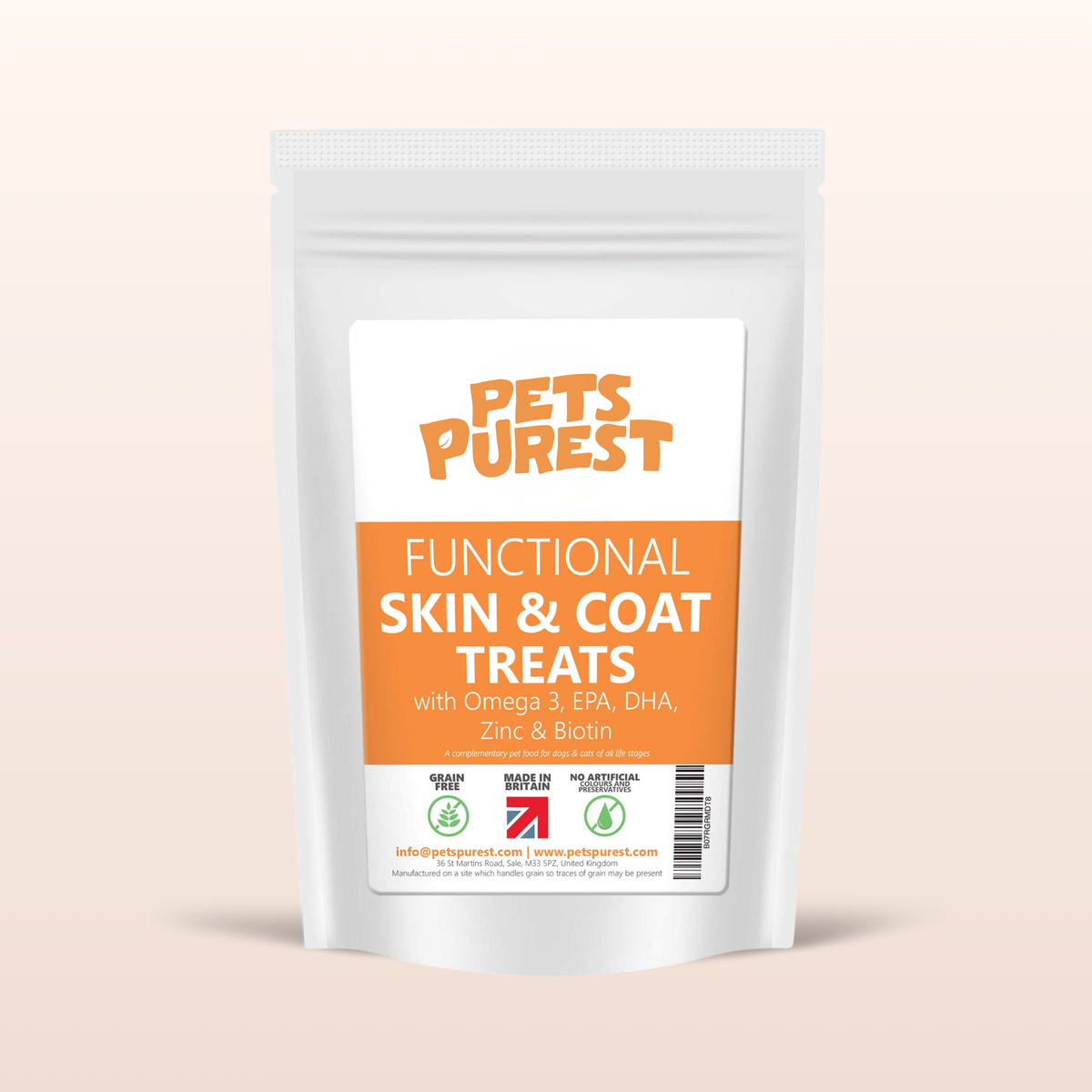 100% Natural Grain Free Skin & Coat Premium Treats | 70g