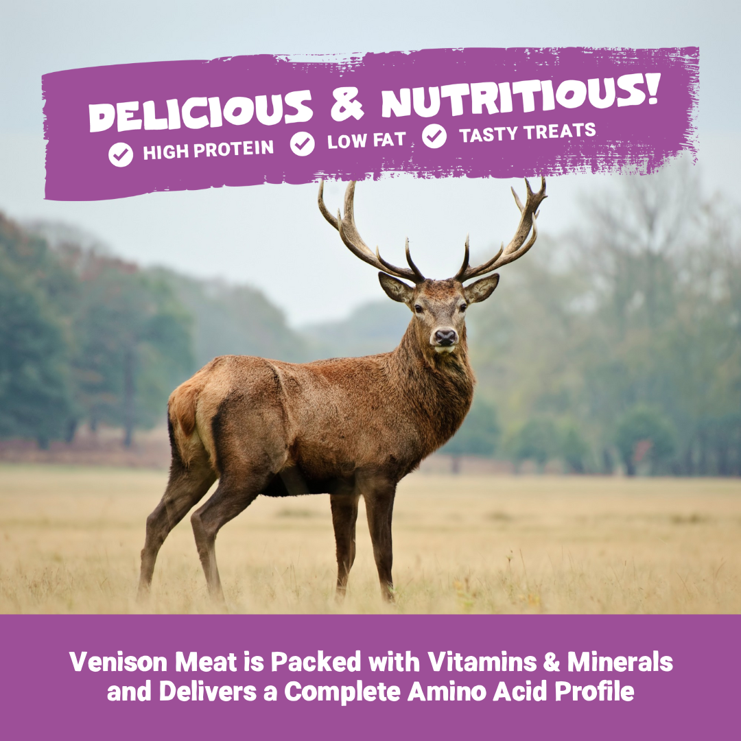 100% Natural Venison Meat Strips for Dogs | 100g