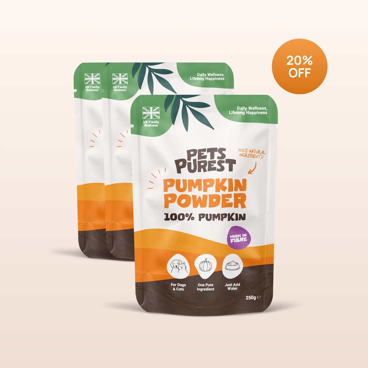 Pumpkin Powder for Dogs & Cats | 3 Pack Bundle