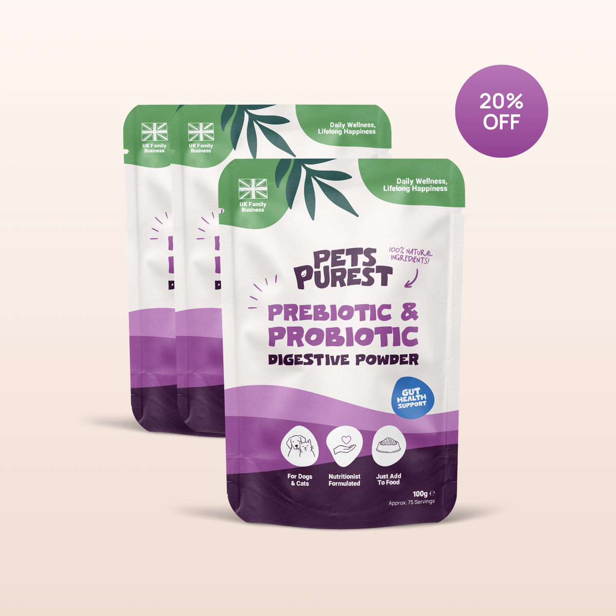 Natural Pre & Probiotic Powder | 3 Pack Bundle