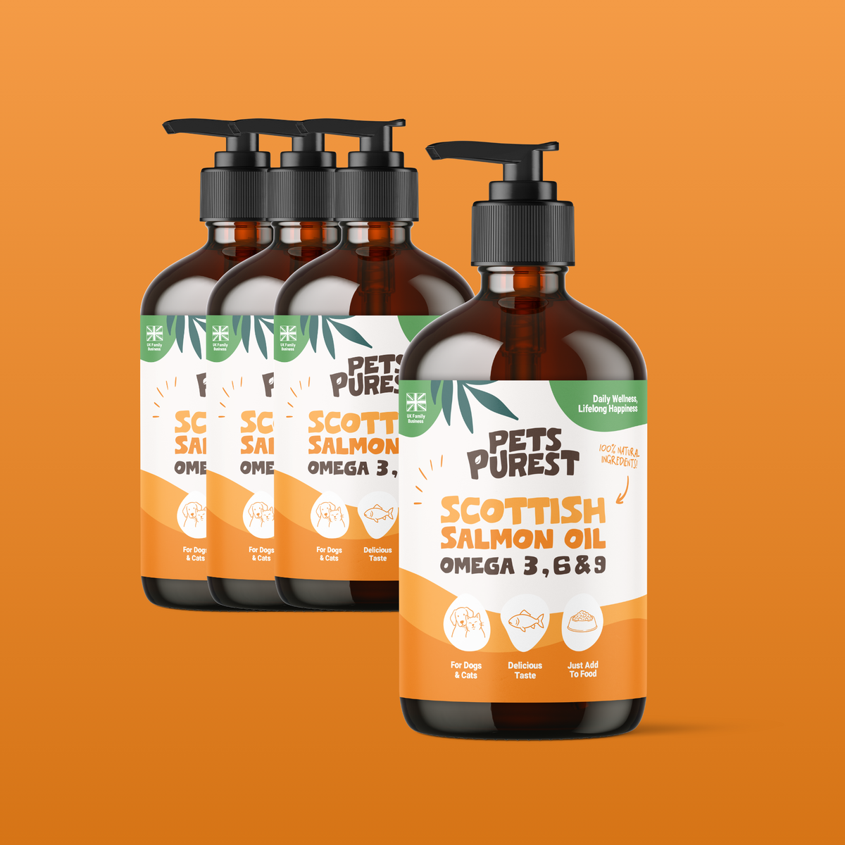 Natural Scottish Salmon Oil 300ml | 4 Pack Bundle