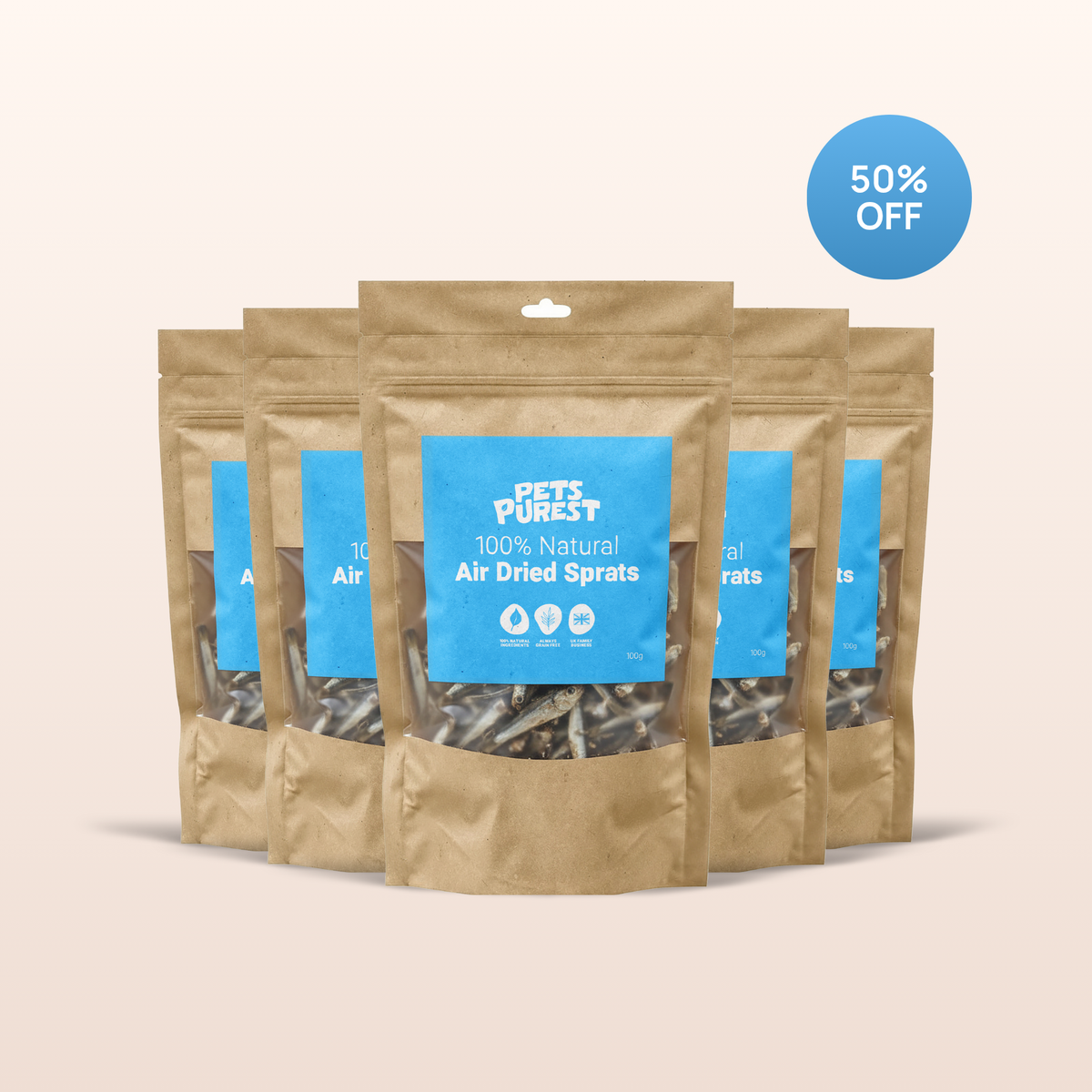 100% Natural Dried Sprats | 5 Pack Bundle