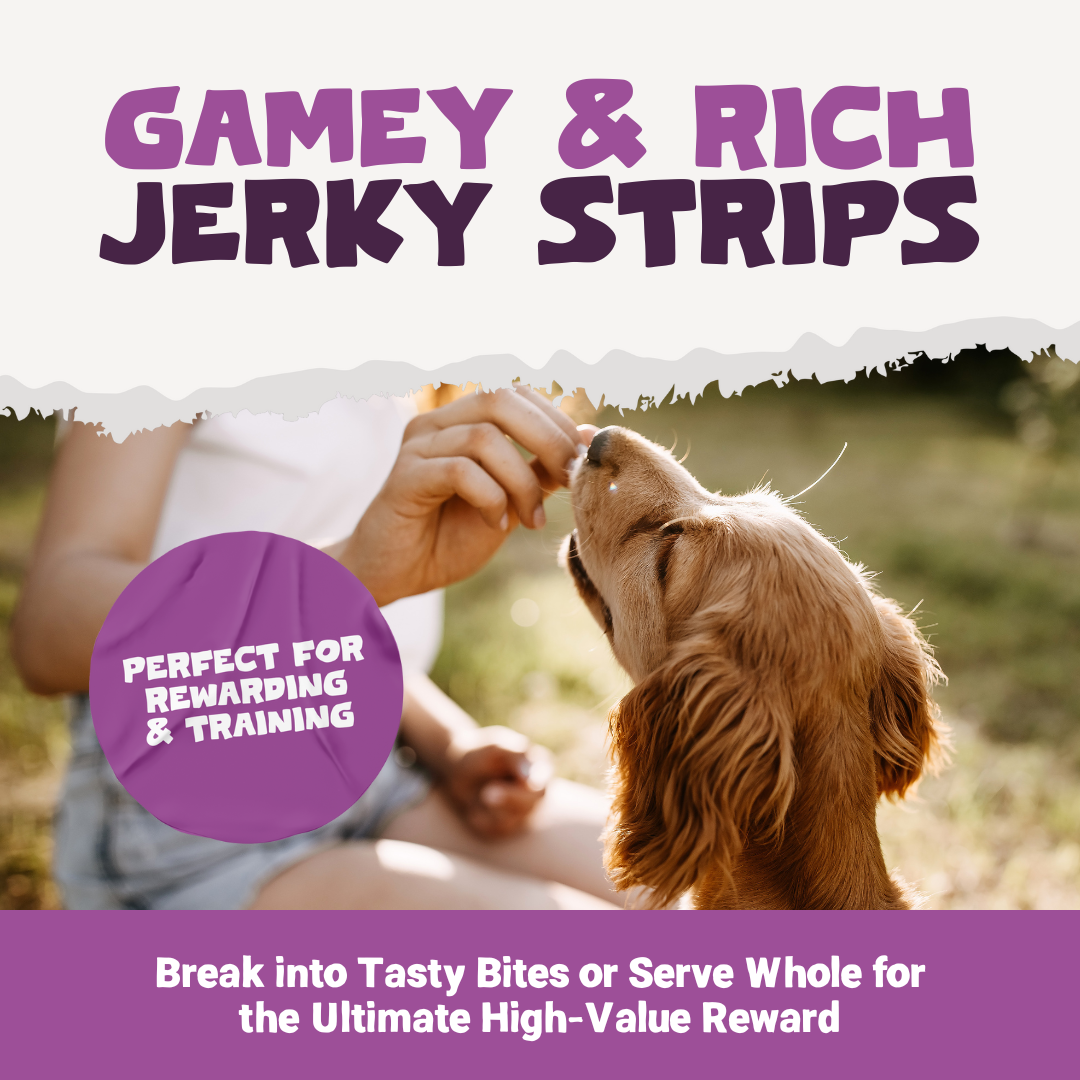 100% Natural Venison Meat Strips for Dogs | 100g