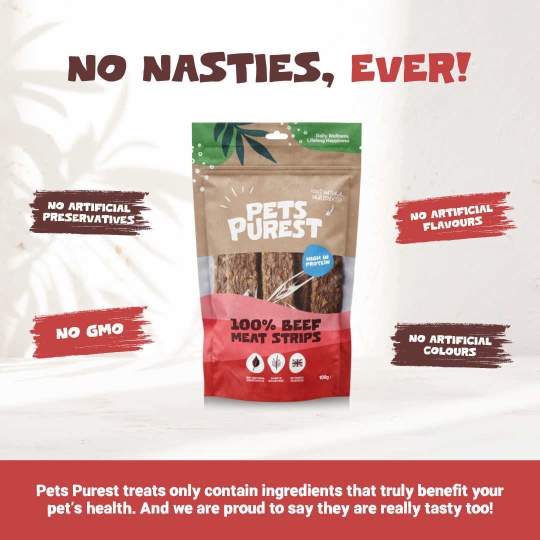 100% Natural Beef Meat Strips for Dogs | 100g
