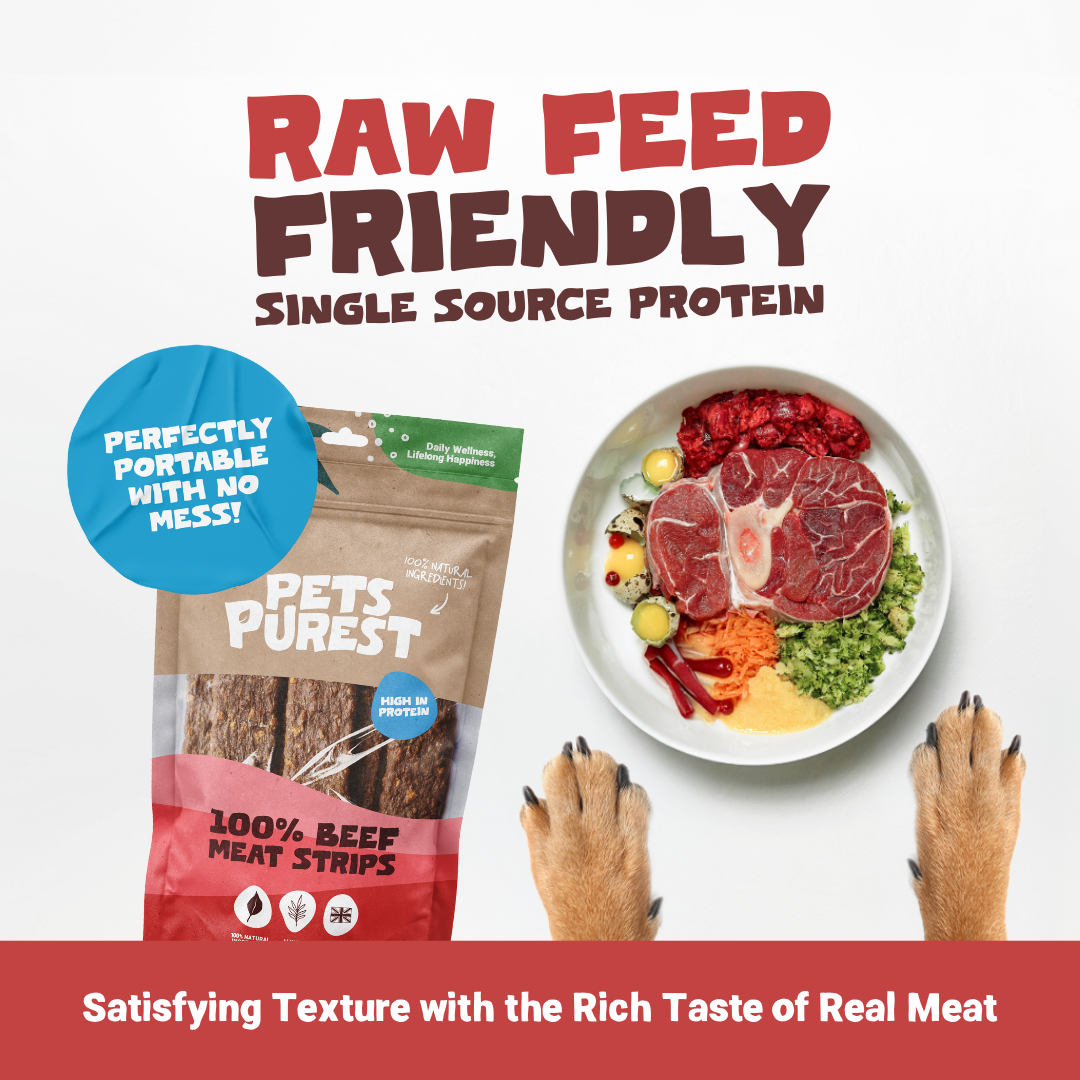 100% Natural Beef Meat Strips for Dogs | 100g