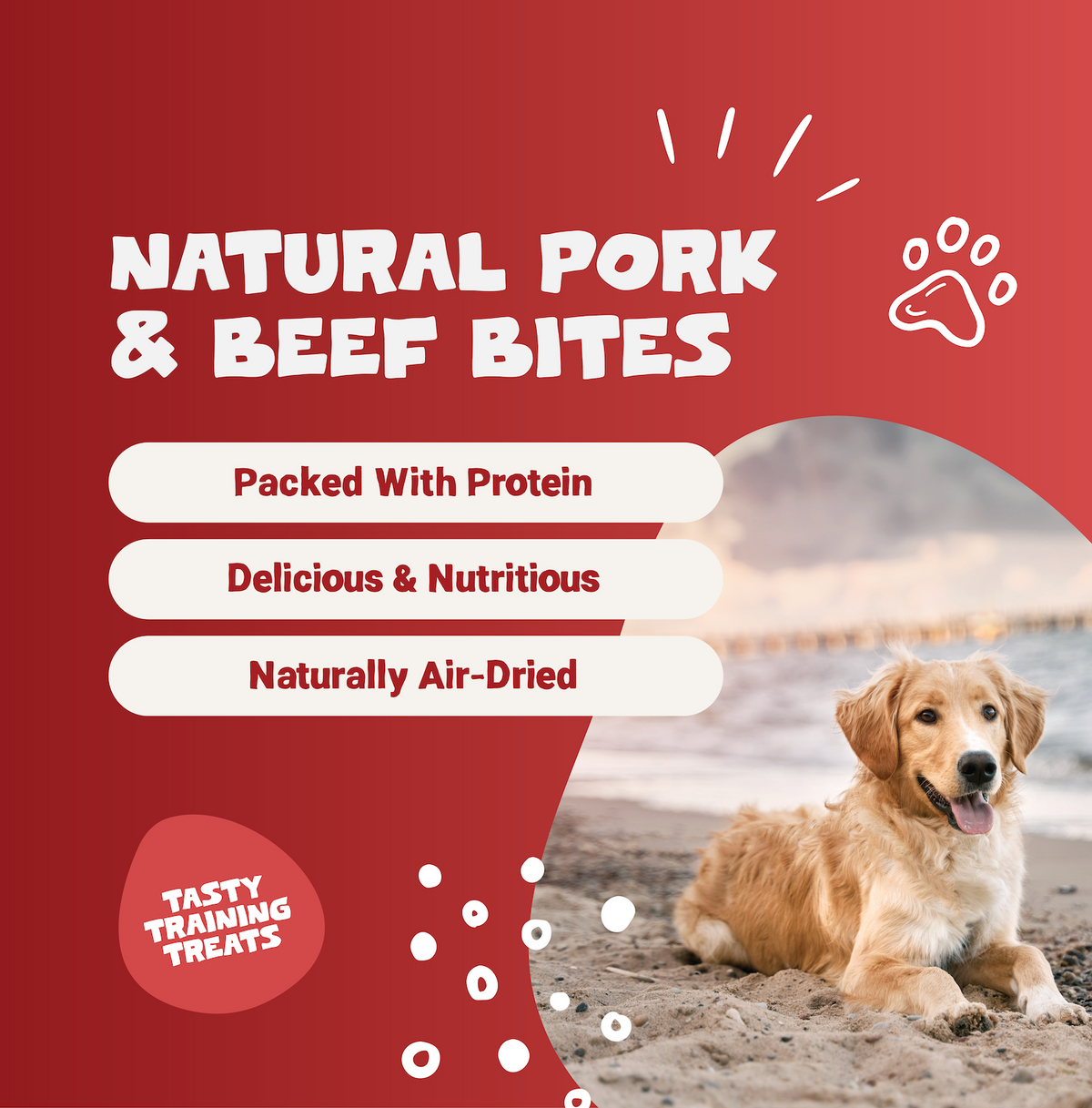Pork & Beef Sausage Bites for Dogs | 100g