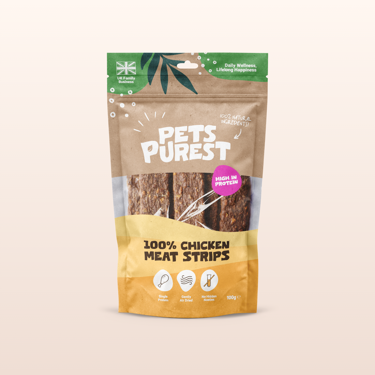 100% Natural Chicken Meat Strips for Dogs | 100g