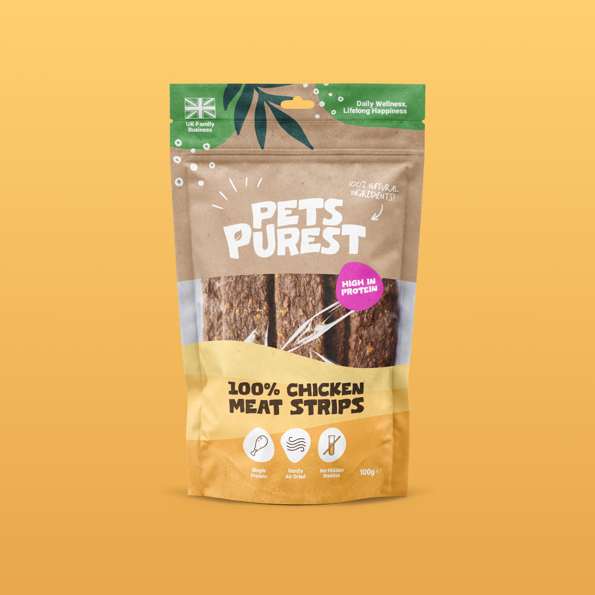 100% Natural Chicken Meat Strips for Dogs | 100g