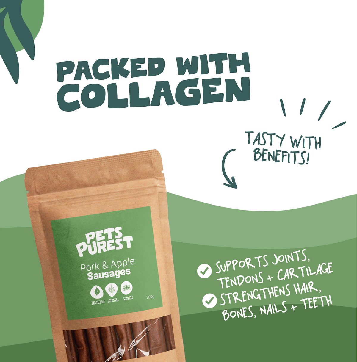 Pork & Apple Sausages for Dogs | 200g