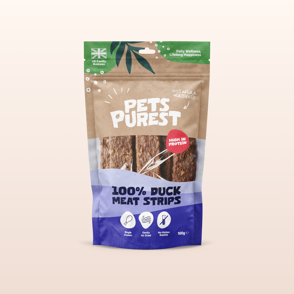 100% Natural Duck Meat Strips for Dogs | 100g