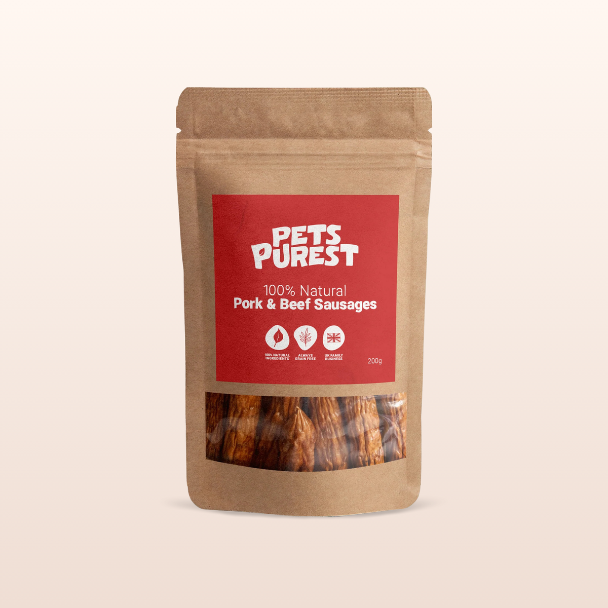 Pork & Beef Sausages for Dogs | 200g