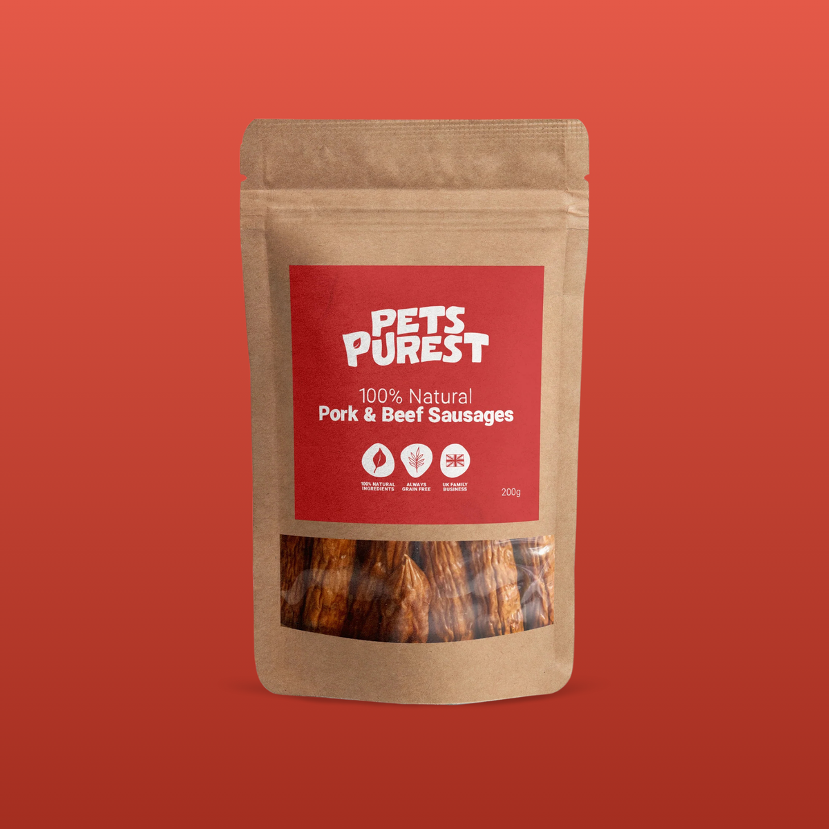 Pork & Beef Sausages for Dogs | 200g