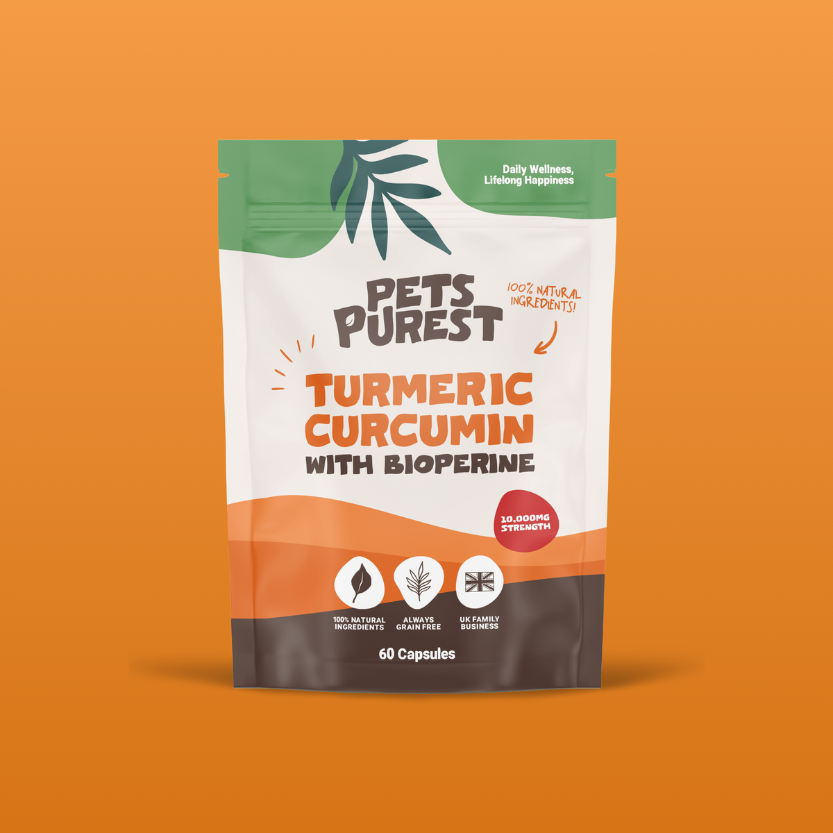 Natural Turmeric Curcumin for Dogs & Cats | 60 Capsules