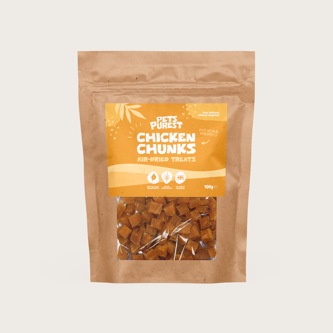 Package of Pet's Purest Chicken Chunks air-dried treats