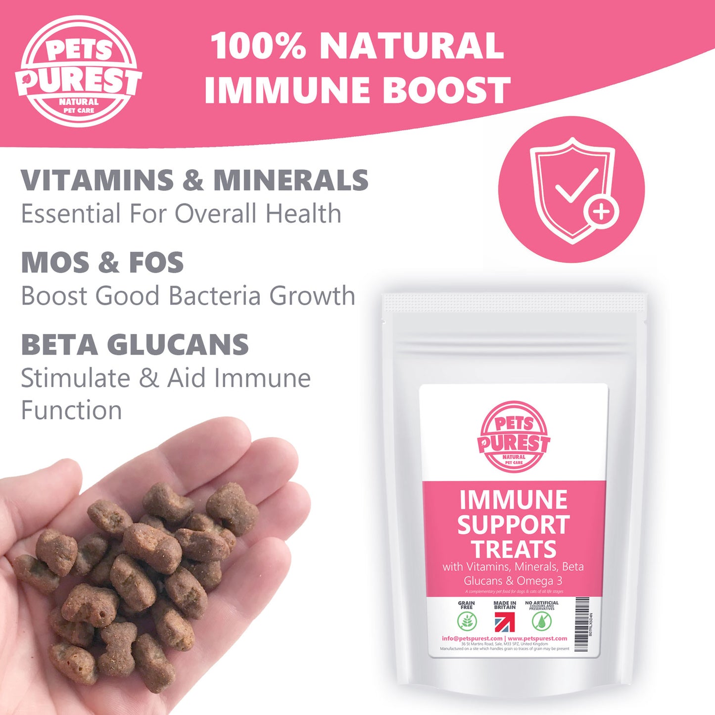 100% Natural Grain Free Immune Support Premium Treats | 70g