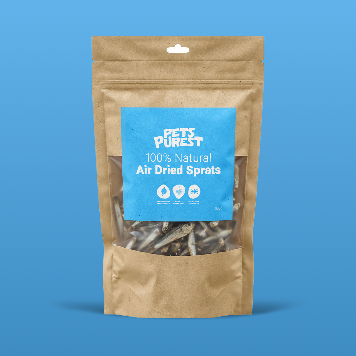 100% Natural Dried Sprats for Dogs and Cats | 100g