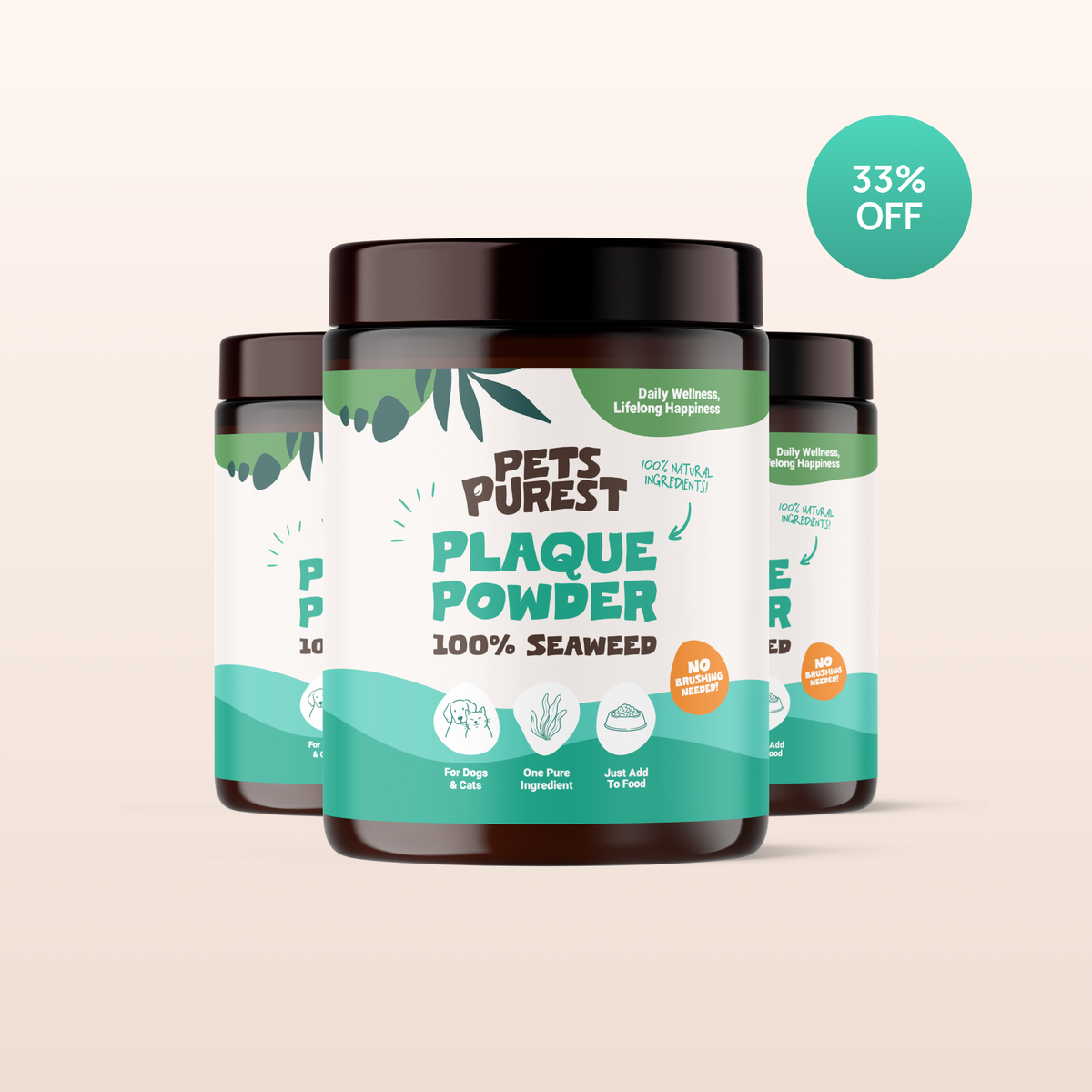 Natural Plaque Removal Powder 185g | 3 Tub Bundle