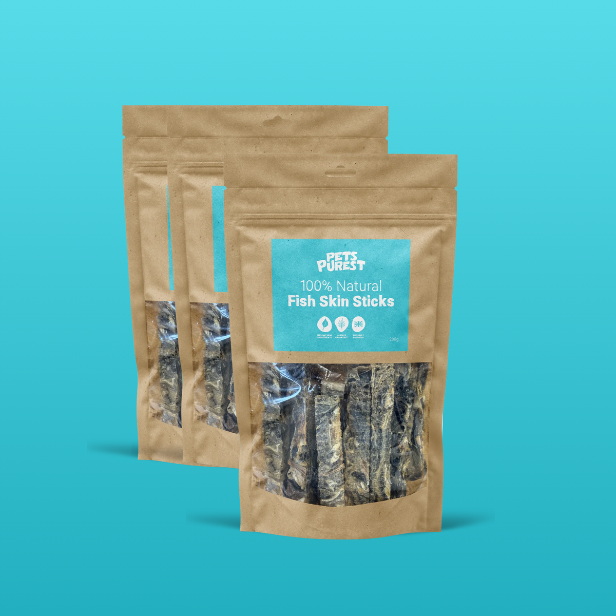 100% Natural Fish Skin Sticks | 3 Pack Bundle