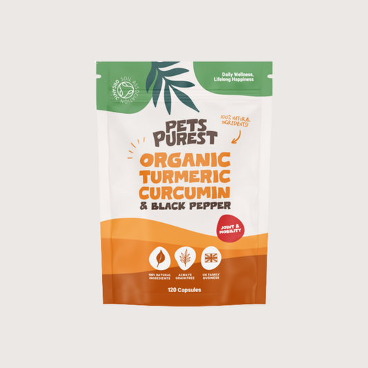Organic Turmeric Curcumin & Black Pepper for Dogs and Cats - 120 Capsules