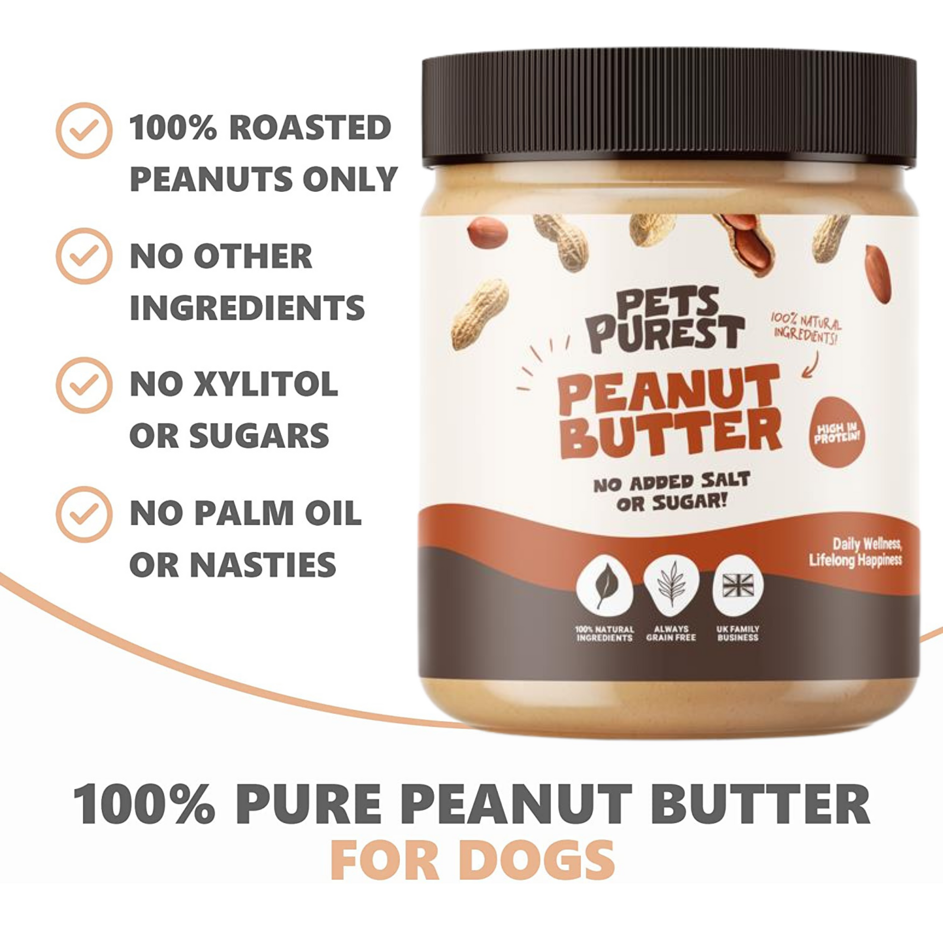 Peanut Butter For Dogs 100% Natural Pets Purest