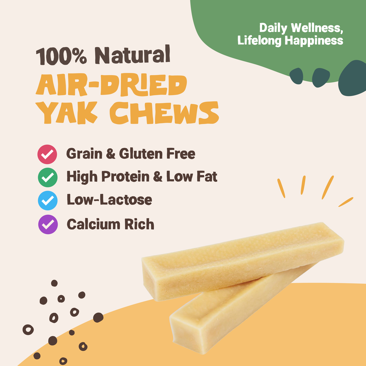 Medium Himalayan Yak Cheese Bones | 3 Pack